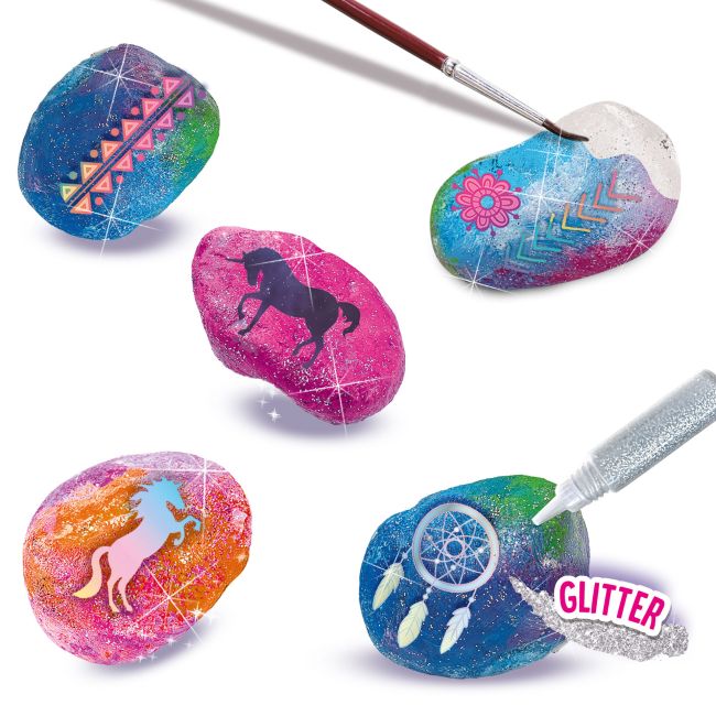 Set creativ - Decoreaza pietre cu tematica Galaxie
