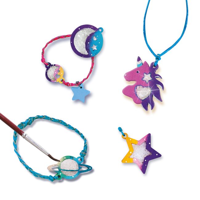 Set creativ copii - Bijuterii cu cristale cu tematica galaxie