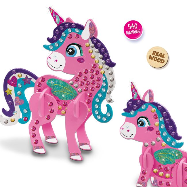 Set de pictura pentru copii cu diamante adezive si unicorn