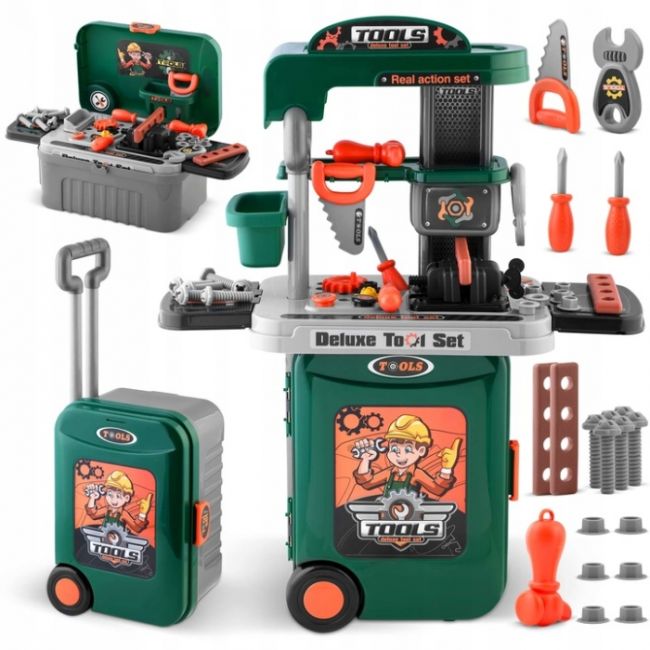 Atelier de lucru 3 in 1 cu unelte pentru copii ricokids 772300 - verde edeedi772300