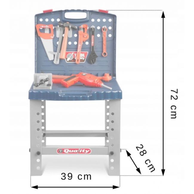 Atelier de lucru 2 in 1 cu unelte pentru copii ricokids 772400 - albastru edeedi772400