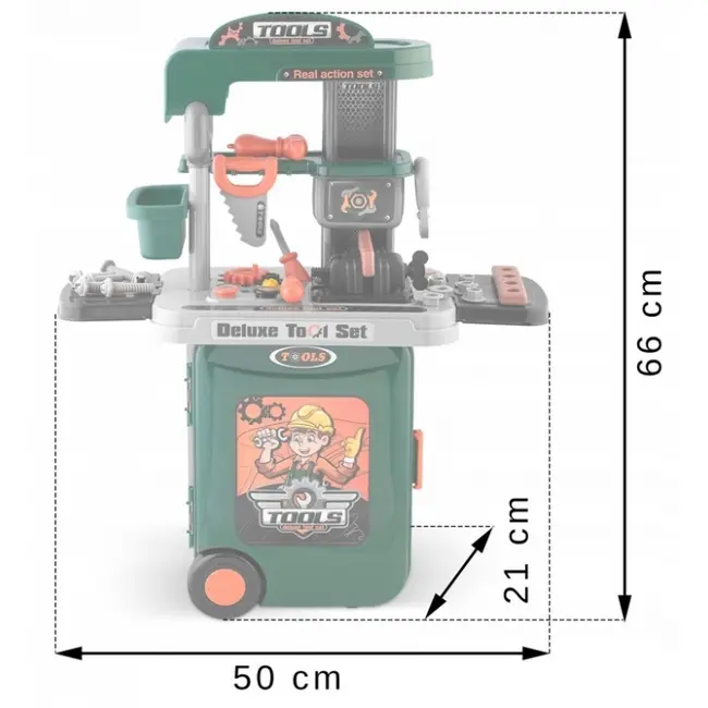 Atelier de lucru 3 in 1 cu unelte pentru copii ricokids 772300 - verde edeedi772300