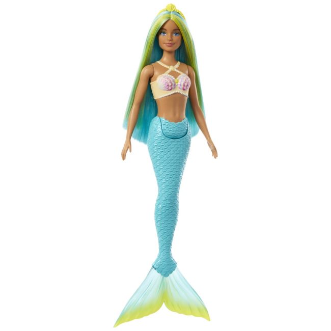 BARBIE DREAMTROPIA PAPUSA SIRENA CU COREST GALBEN SI COADA PORTOCALIE VIVMTHRR02_HRR03