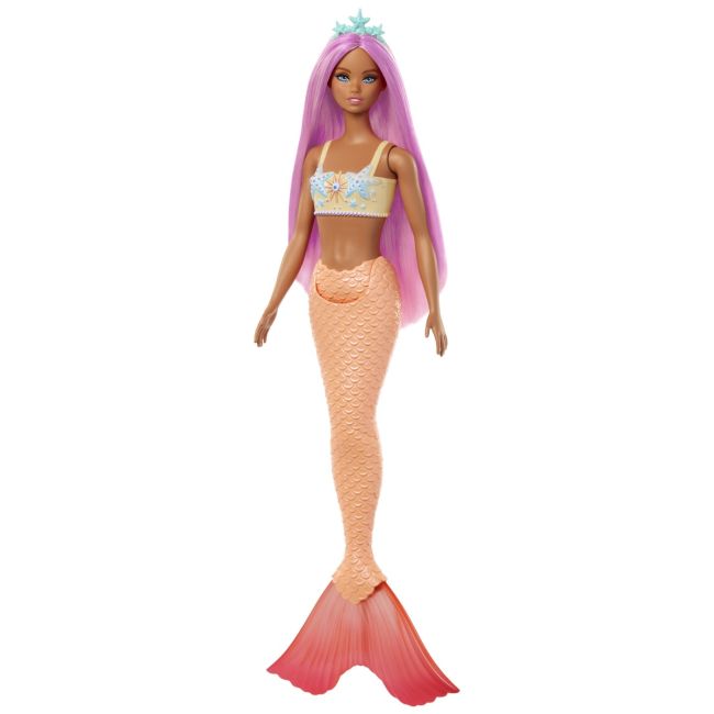 BARBIE DREAMTROPIA PAPUSA SIRENA CU PARUL ROZ SI COADA PORTOCALIE VIVMTHRR02_HRR05
