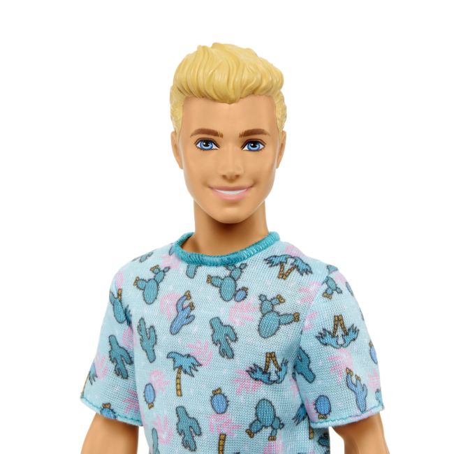 BARBIE PAPUSA BAIAT FASHIONISTAS BLOND CU TRICOU CU IMPRIMEU CU CACTUSI VIVMTDWK44_HJT10