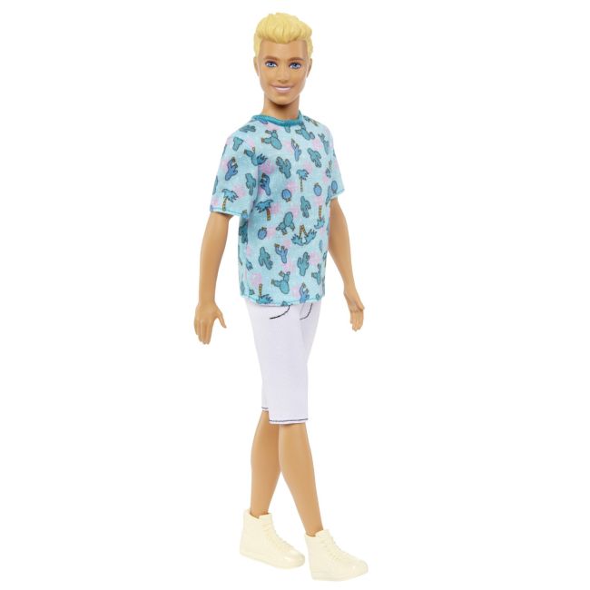 BARBIE PAPUSA BAIAT FASHIONISTAS BLOND CU TRICOU CU IMPRIMEU CU CACTUSI VIVMTDWK44_HJT10