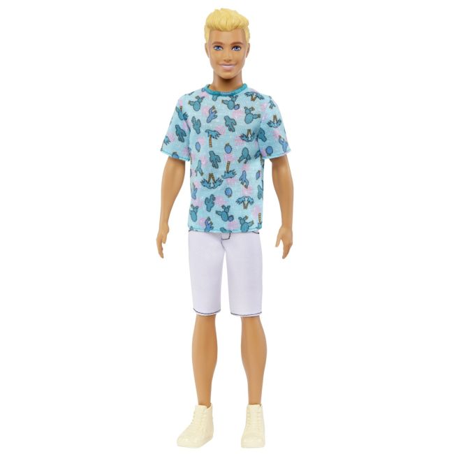 BARBIE PAPUSA BAIAT FASHIONISTAS BLOND CU TRICOU CU IMPRIMEU CU CACTUSI VIVMTDWK44_HJT10