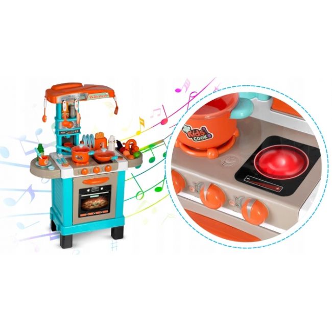 Bucatarie interctiva cu accesorii incluse ricokids 773100 - turcoaz edeedi773100