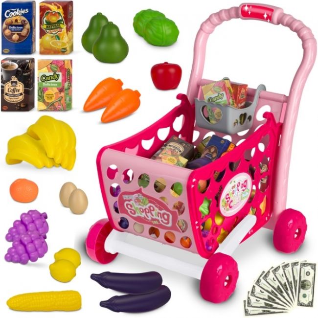 Cos de cumparaturi cu accesorii incluse ricokids 773401 - roz edeedi773401