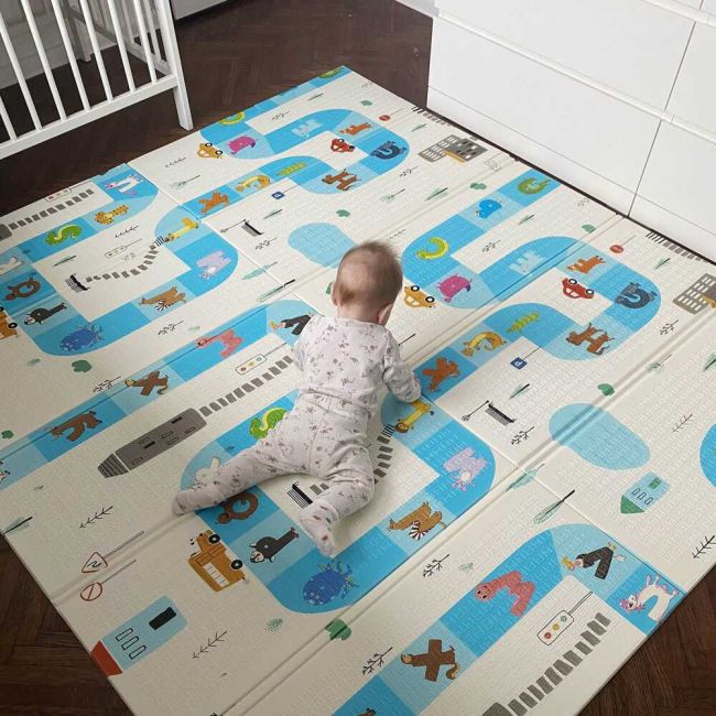 Covoras de joaca pliabil cu 2 fete 180x200 cm Flumi FM6850 BBJFM6850_Stradute/Arca lui Noe