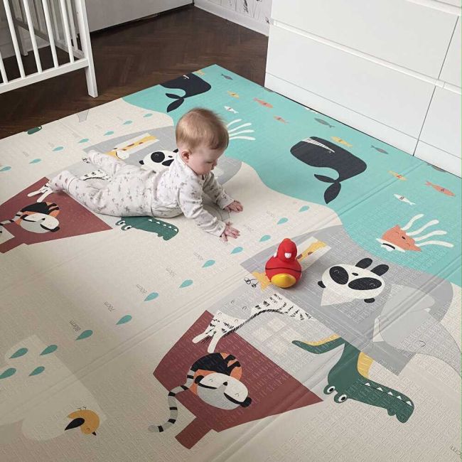 Covoras de joaca pliabil cu 2 fete 180x200 cm Flumi FM6850 BBJFM6850_Stradute/Arca lui Noe