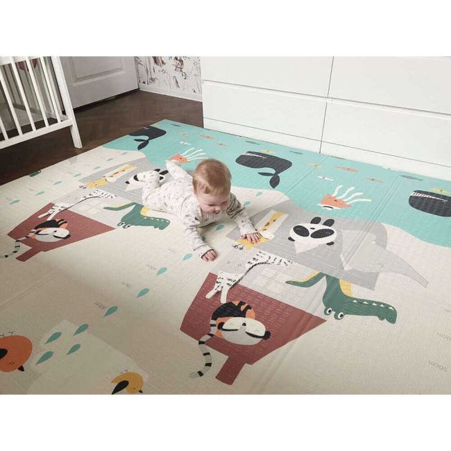 Covoras de joaca pliabil cu 2 fete 180x200 cm Flumi FM6850 BBJFM6850_Stradute/Arca lui Noe