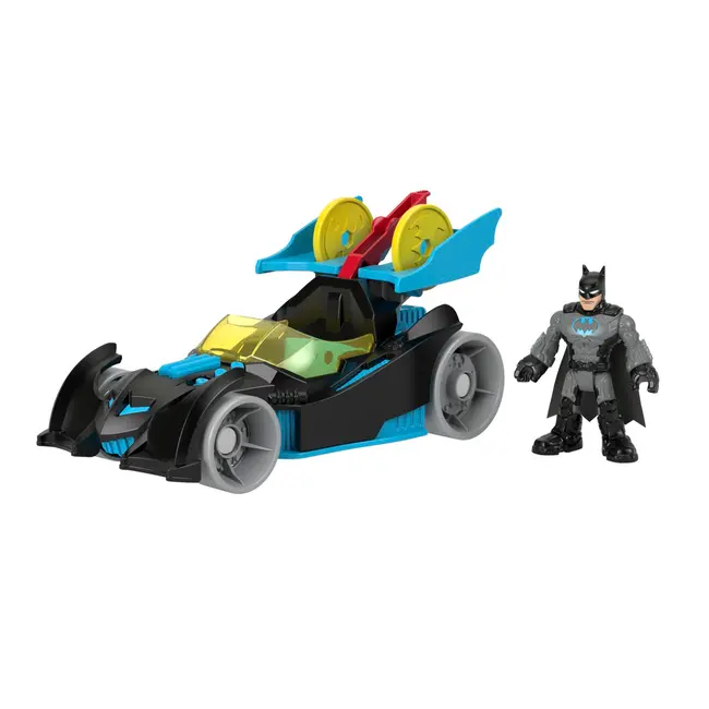 FISHER PRICE IMAGINEXT DC SUPER FRIENDS VEHICUL CU FIGURINA BATMAN CU COSTUM GRI VIVMTM5649_HFD48
