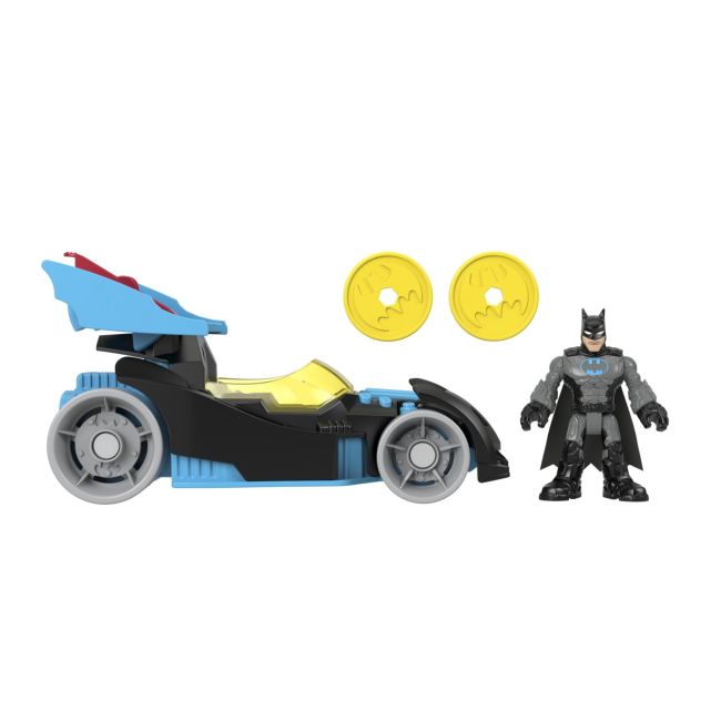FISHER PRICE IMAGINEXT DC SUPER FRIENDS VEHICUL CU FIGURINA BATMAN CU COSTUM GRI VIVMTM5649_HFD48