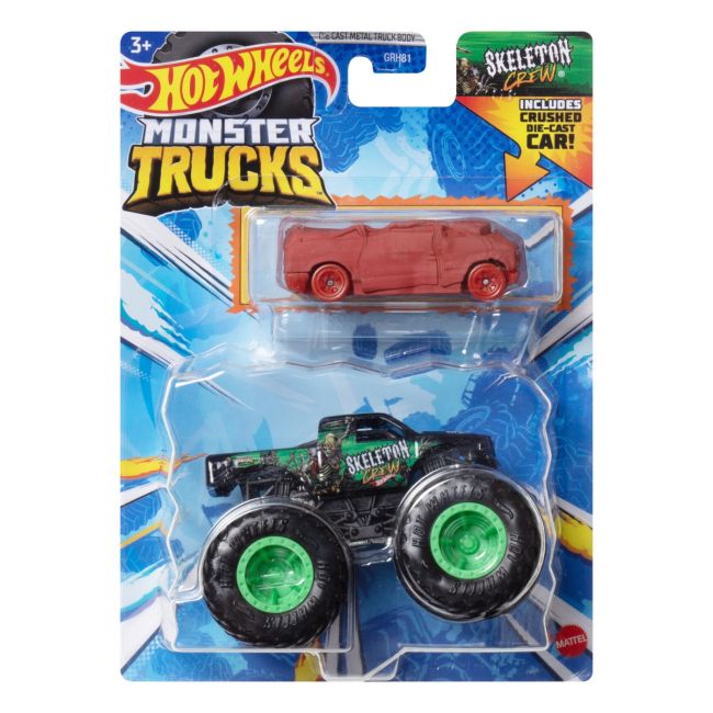 HOT WHEELS MONSTER TRUCK SI MASINUTA METALICA SKELETON CREW VIVMTGRH81_HWN44