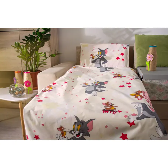 Lenjerie pat copii Tom&Jerry 2-12 ani pentru saltele 160x80 ASC6427968000240