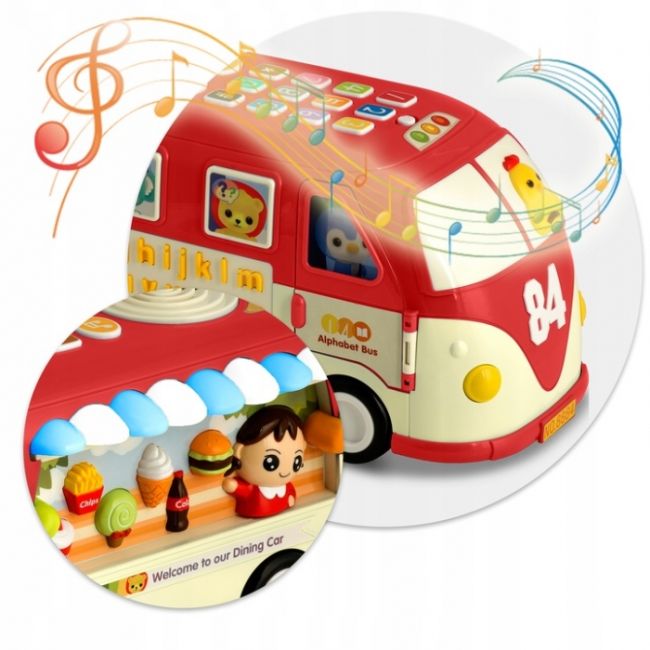 Jucarie educativa in forma de autobus cu sunete si cuburi ricokids rk-741 - rosu edeedi774100