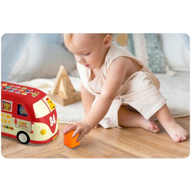 Jucarie educativa in forma de autobus cu sunete si cuburi ricokids rk-741 - rosu edeedi774100