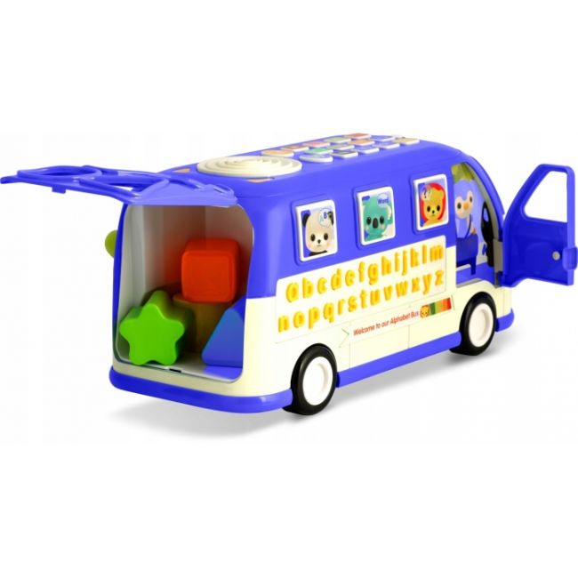 Jucarie educativa in forma de autobus cu sunete si cuburi ricokids rk-741 - albastru edeedi774101