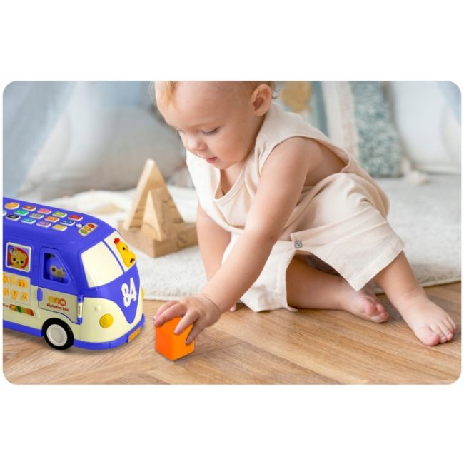 Jucarie educativa in forma de autobus cu sunete si cuburi ricokids rk-741 - albastru edeedi774101