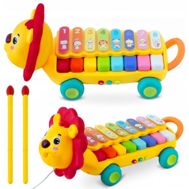 Jucarie interactiva in forma de leu cu pian ricokids rk-740 edeedi774000