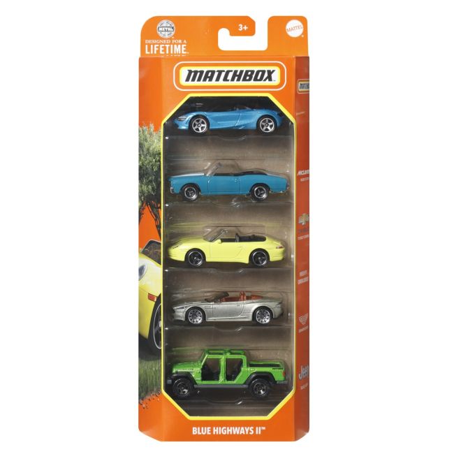 MATCHBOX SET 5 MASINUTE METALICE MBX BLUE HIGHWAYS II SCARA 1:64 VIVMTC1817_HVT75