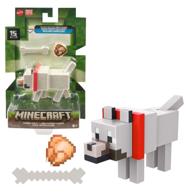 MINECRAFT CRAFT A BLOCK FIGURINA TAMED WOLF 8CM VIVMTGTP08_HTN07