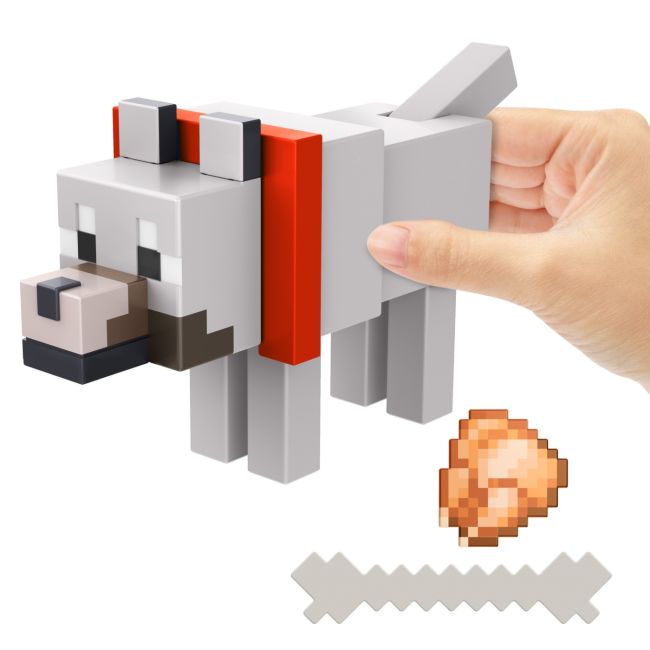 MINECRAFT CRAFT A BLOCK FIGURINA TAMED WOLF 8CM VIVMTGTP08_HTN07