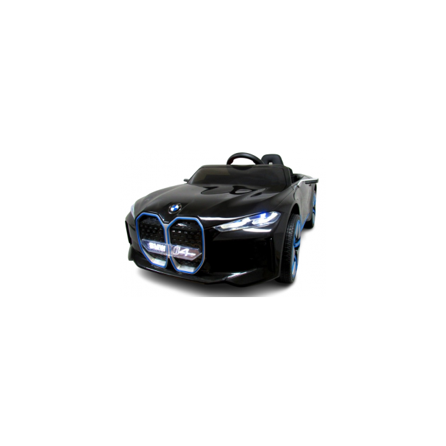 Masinuta electrica cu telecomanda, roti din spuma eva, scaun din piele ecologica, varsta 1-5 ani, bmw i4 - negru edeedibmwi4negru