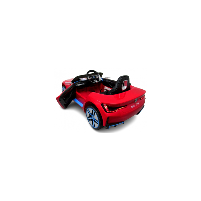 Masinuta electrica cu telecomanda, roti din spuma eva, scaun din piele ecologica, varsta 1-5 ani, bmw i4 - rosu edeedibmwi4rosu