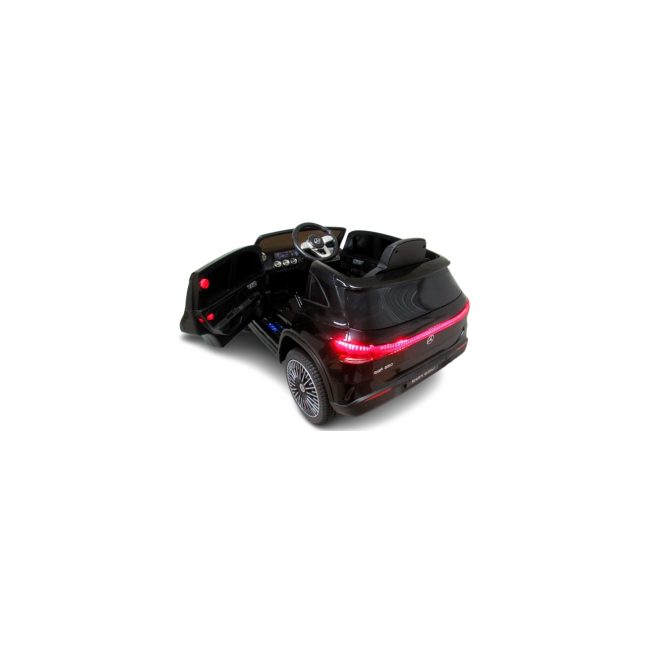 Masinuta electrica cu telecomanda, roti din spuma eva, scaun din piele ecologica, varsta 1-5 ani, mercedes eqa250 - negru edeedieqa250negru