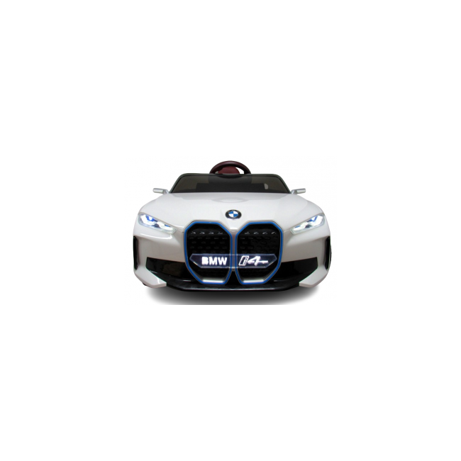Masinuta electrica cu telecomanda, roti din spuma eva, scaun din piele ecologica, varsta 1-5 ani, bmw i4 - alb edeedibmwi4alb