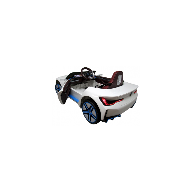 Masinuta electrica cu telecomanda, roti din spuma eva, scaun din piele ecologica, varsta 1-5 ani, bmw i4 - alb edeedibmwi4alb
