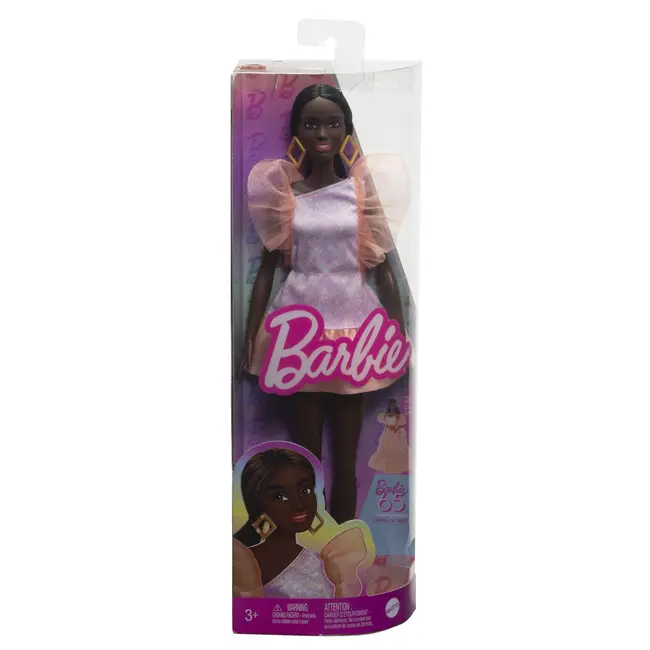 PAPUSA BARBIE FASHIONISTA  AFRO-AMERICANA CU ROCHIE PEACH VIVMTFBR37_HRH14