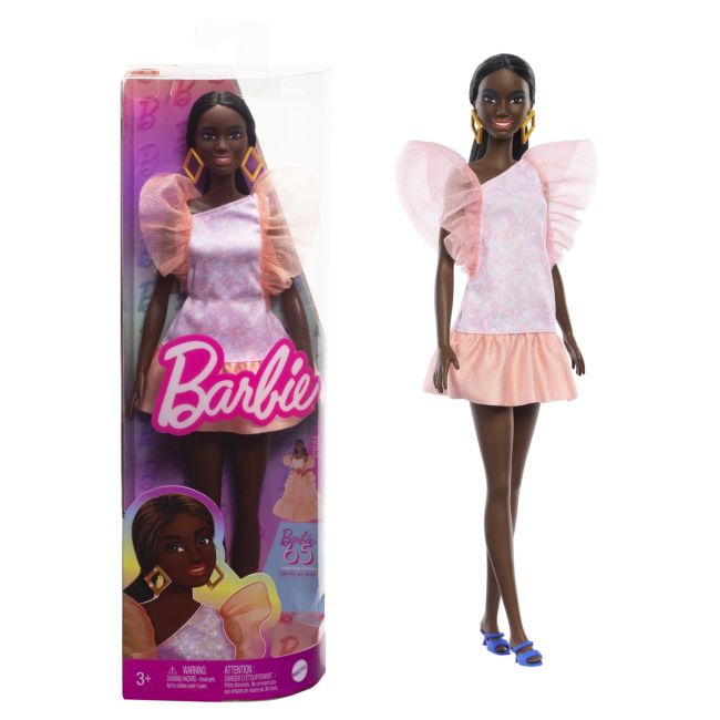 PAPUSA BARBIE FASHIONISTA  AFRO-AMERICANA CU ROCHIE PEACH VIVMTFBR37_HRH14