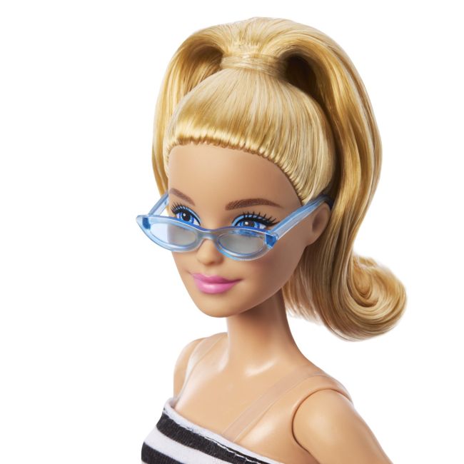 PAPUSA BARBIE FASHIONISTA BLONDA CU PARUL PRIN IN COADA SI FUSTA ROZ VIVMTFBR37_HRH11