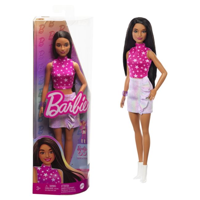 PAPUSA BARBIE FASHIONISTA BRUNETA CU TOP CU STELUTE VIVMTFBR37_HRH13