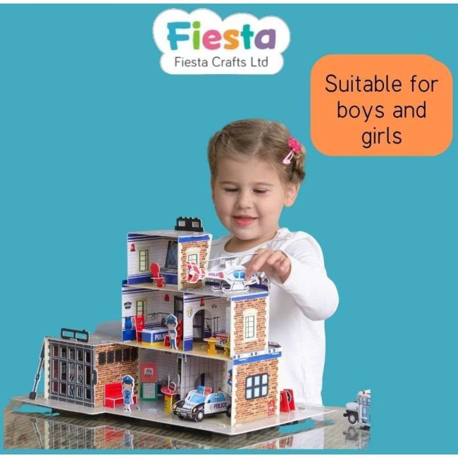 Set constructie puzzle 3D -  Statie de politie Fiesta Crafts FCT-3058 BBJFCT-3058_Initiala