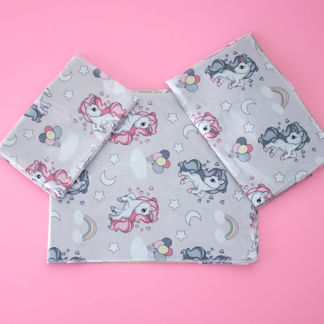 Lenjerie pat fete Unicorn 2-12 ani pentru saltele 160x80 ASC6427968000271