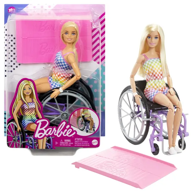BARBIE PAPUSA BARBIE BLONDA IN SCAUN CU ROTILE VIVMTHJT13