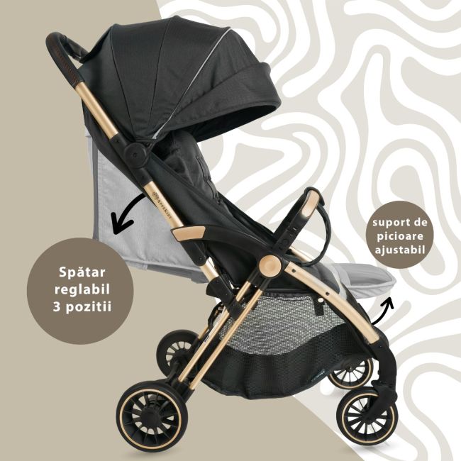 Carucior Sport AppeKids – Upp – Ultracompact, Pliere automata, De la nastere la 22kg - Jet Black KRTAK274858
