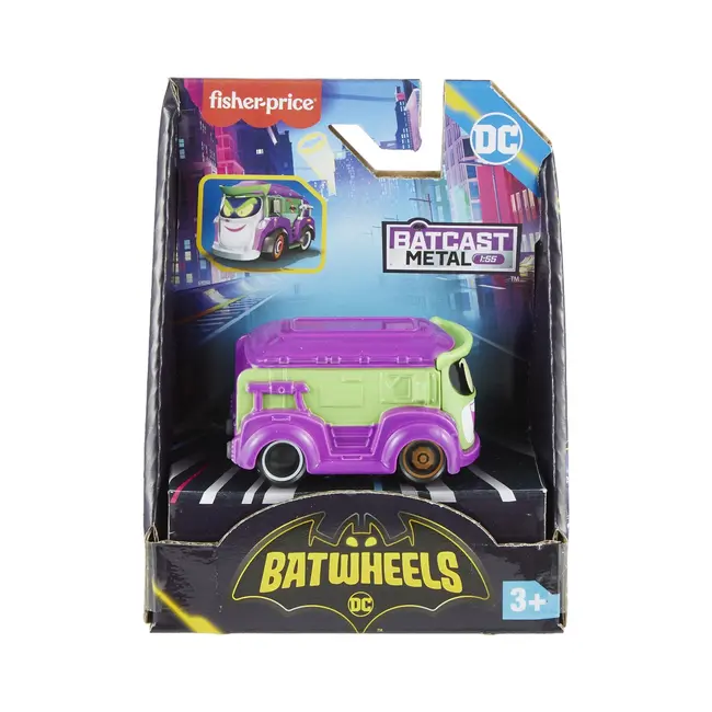 FISHER PRICE BATWHEELS MASINUTA METALICA PRANK VANUL LUI JOKER 1:55 VIVMTHML12_HML14
