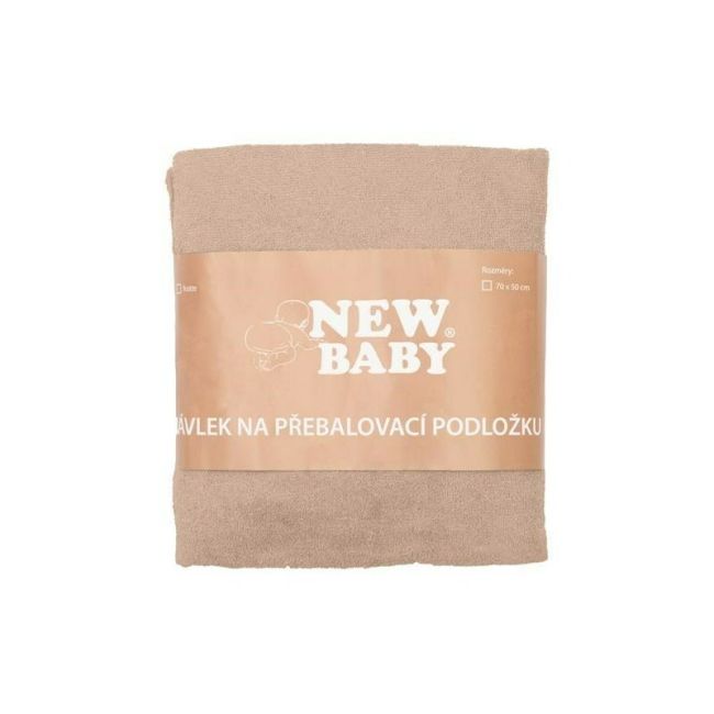 Husa, New Baby, Pentru saltea de infasat, 50x70 cm, Cu banda elastica, Bumbac terry, Beige BYN43928