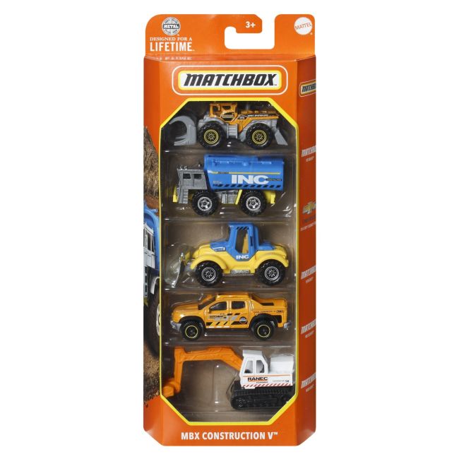 MATCHBOX SET 5 MASINUTE METALICE MBX CONSTRUCTION V SCARA 1:64 VIVMTC1817_HVT65