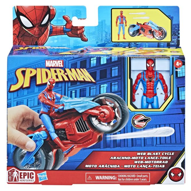 SPIDERMAN SET FIGURINA SI VEHICUL WEB BLAST CYCLE VIVF6899