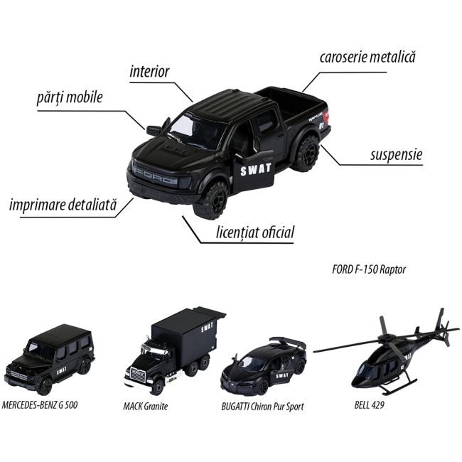 Set majorette swat cu 5 vehicule hubs212053167sme