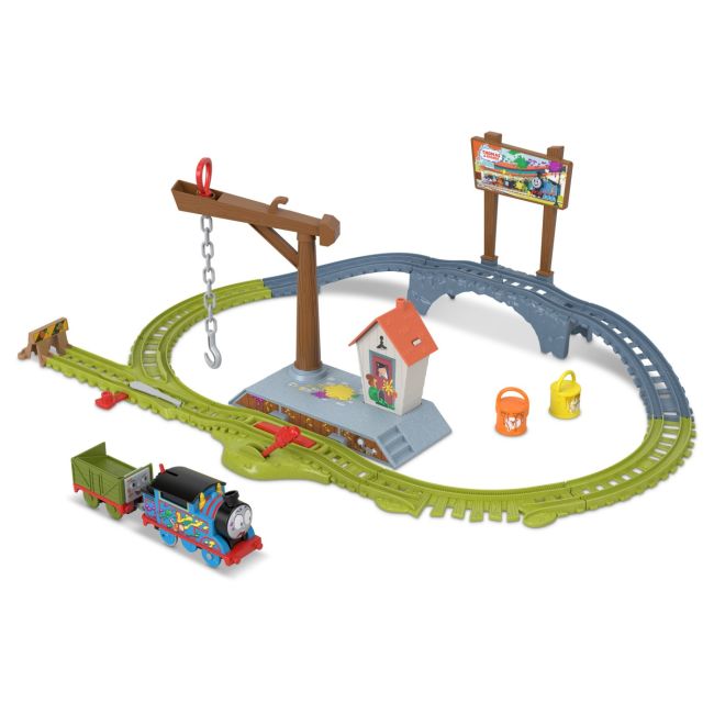 THOMAS SET DE JOACA CU LOCOMOTIVA MOTORIZATA THOMAS LIVREAZA VOPSEAUA VIVMTHTN34