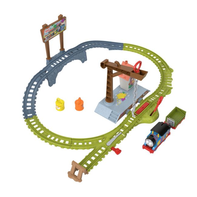THOMAS SET DE JOACA CU LOCOMOTIVA MOTORIZATA THOMAS LIVREAZA VOPSEAUA VIVMTHTN34