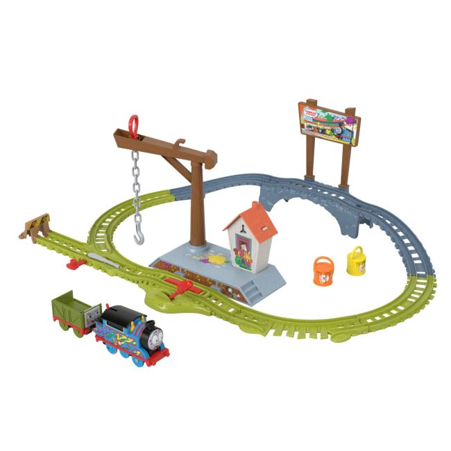 THOMAS SET DE JOACA CU LOCOMOTIVA MOTORIZATA THOMAS LIVREAZA VOPSEAUA VIVMTHTN34