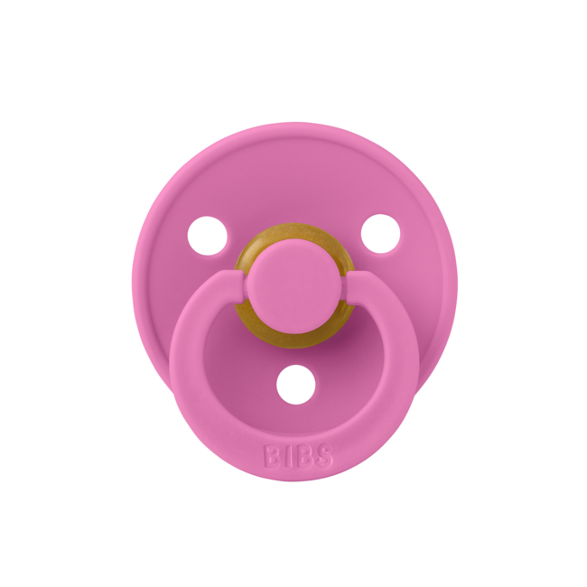 Bibs - suzeta colour latex, tetina rotunda, 0 luni +-bubblegum bbb100321c